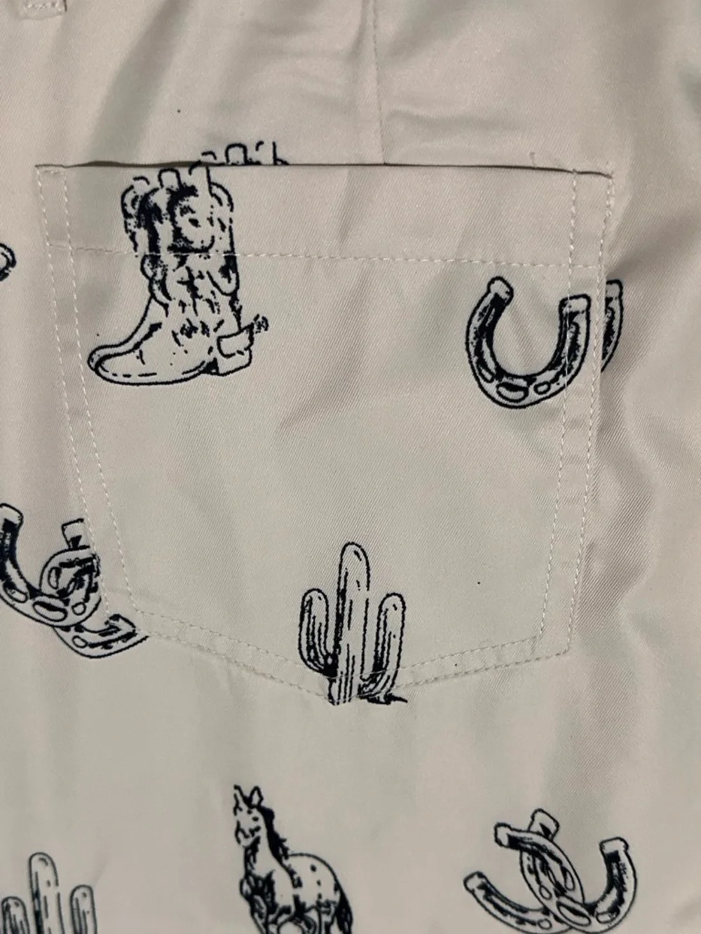 Western Print Pants Horse Cactus Tan Wide Leg Size XXL - Picture 4 of 6